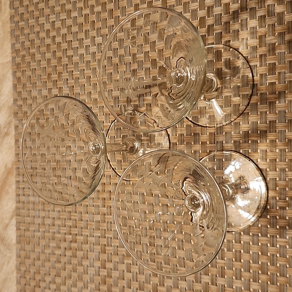 Elegant Clear Etched Martini Barware Bamboo Design - Picture 2 of 3